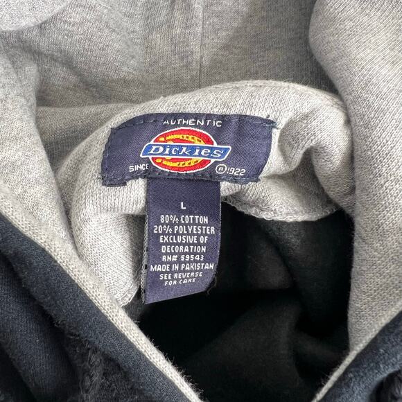 Vintage Men's Dickies Black Hoodie Sweatshirt with Metallic Logo Size Large - Picture 4 of 5